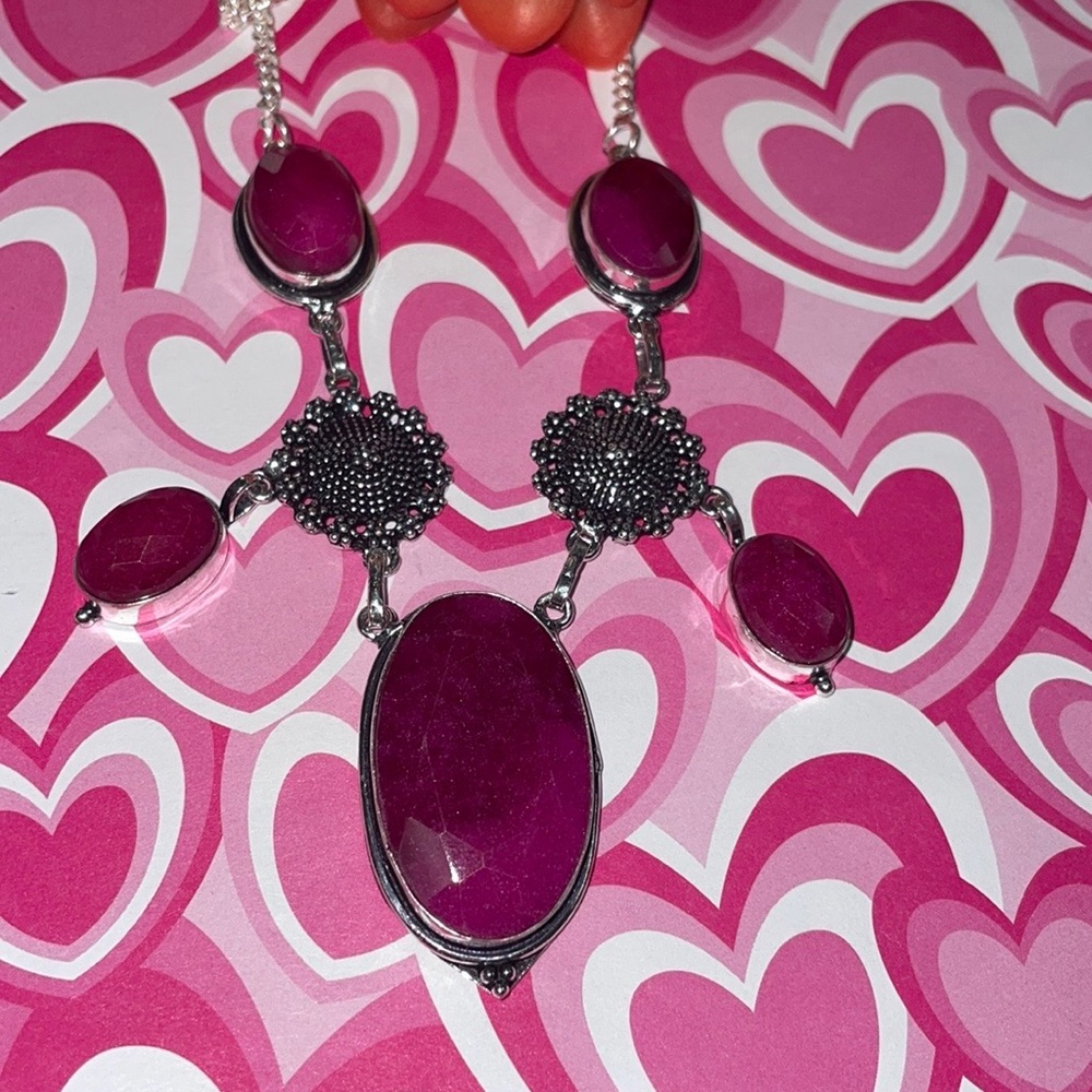 Silver Ruby Necklace - image 5